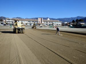 塩山中学校グランド整備